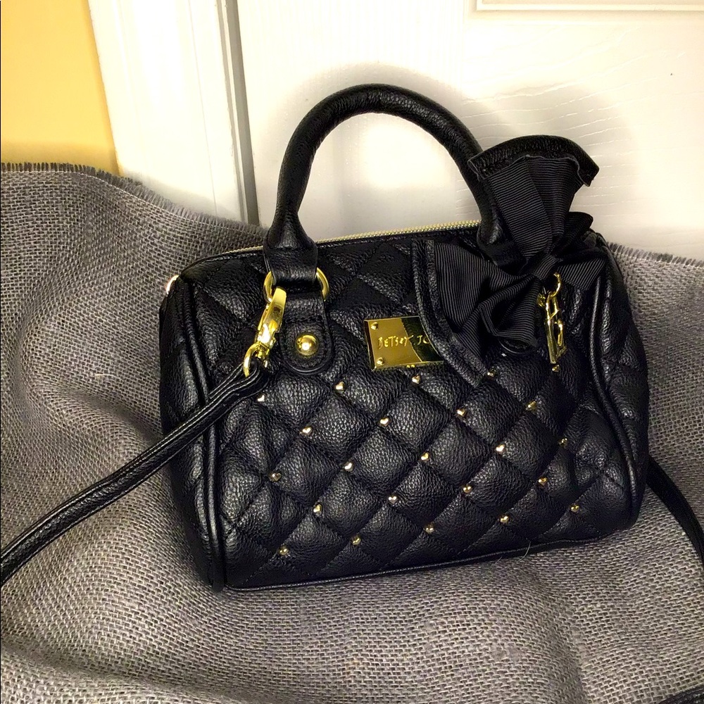Betsey Johnson leather quilted cross body/clutch
